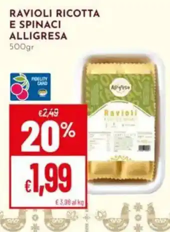 Pan Ravioli Ricotta e Spinaci Alligresa offerta