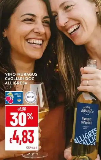 Pan Vino Nuragus Cagliari DOC Alligresa offerta