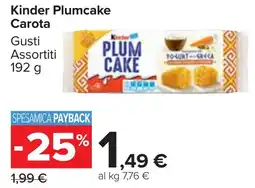 Carrefour Market Kinder Plumcake Carota offerta