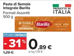 Carrefour Market Pasta di Semola Integrale Barilla offerta