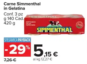 Carrefour Market Carne Simmenthal in Gelatina offerta