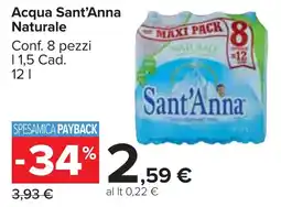 Carrefour Market Acqua Sant'Anna Naturale offerta