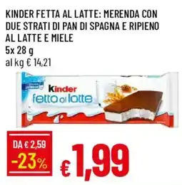 Galassia Kinder fetta al latte offerta