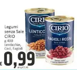 Paghi Poco Legumi senza Sale Cirio offerta