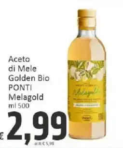 Paghi Poco Aceto di Mele Golden Bio PONTI Melagold offerta