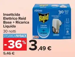 Carrefour Market Insetticide Elettrico Raid Base + Ricarica Liquida offerta