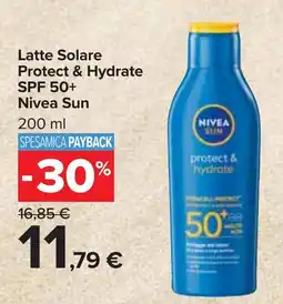 Carrefour Market Latte Solare Protect & Hydrate SPF 50+ Nivea Sun offerta