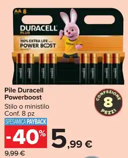 Carrefour Market Pile Duracell Powerboost offerta