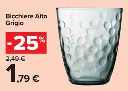 Carrefour Market Bicchiere Alto Grigio offerta