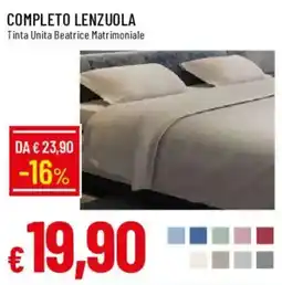 Galassia Completo lenzuola Tinta Unita Beatrice Matrimoniale offerta