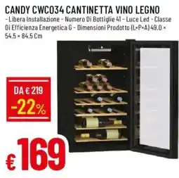 Galassia CANDY CWC034 CANTINETTA VINO LEGNO offerta