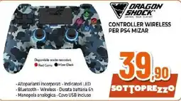 Ipercoop Dragon Shock Controller Wireless per PS4 Mizar offerta