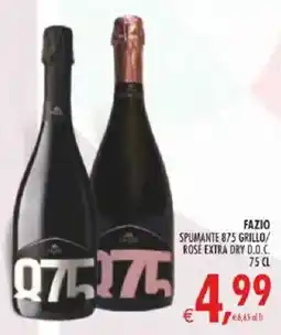 Deco Iperstore FAZIO SPUMANTE 875 GRILLO/ROSÉ EXTRA DRY D.O.C. offerta