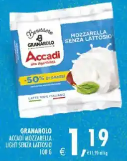 Deco Iperstore Granarolo Accadi Mozzarella Light Senza Lattosio offerta