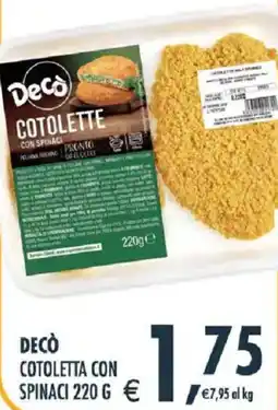 Deco Iperstore Decò Cotolette con spinaci offerta