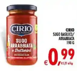 Deco Iperstore Cirio Sugo Basilico/Arrabbiata offerta