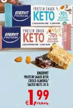 Deco Iperstore Enervit protein snack keto choco almond/ salted nuts offerta