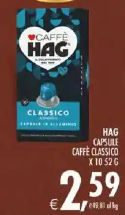Deco Iperstore HAG CAFFÈ CLASSICO offerta