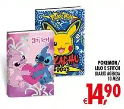 Deco Iperstore POKEMON/ LILLO E STITCH DIARIO AGENDA offerta