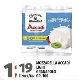 Vivo Supermercati Mozzarella accadì light granarolo offerta