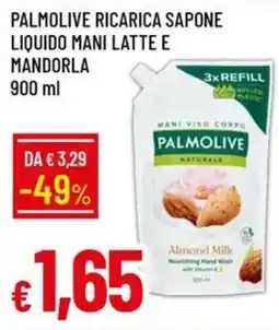 IperFamila Palmolive ricarica sapone liquido mani latte e mandorla offerta