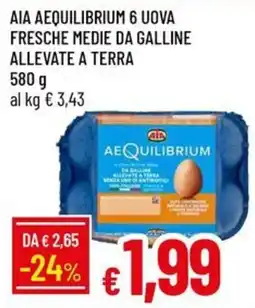 IperFamila AIA AEQUILIBRIUM 6 UOVA FRESCHE MEDIE DA GALLINE ALLEVATE A TERRA offerta
