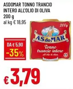 IperFamila ASDOMAR Tonno trancio intero all'olio di oliva offerta