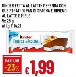 IperFamila Kinder fetta al latte offerta