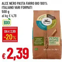 IperFamila Alce Nero Pasta Farro Bio 100% Italiano offerta