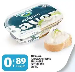 Vivo Supermercati ALPIGIANA FORMAGGIO FRESCO SPALMABILE BAYERNLAND offerta