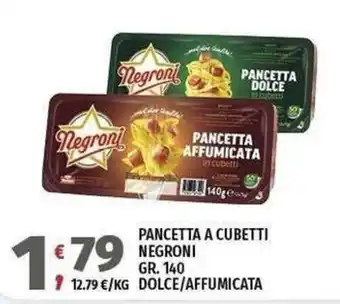 Vivo Supermercati Pancetta a cubetti Negroni offerta