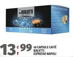 Vivo Supermercati 48 CAPSULE CAFFÈ BIALETTI ESPRESSO NAPOLI offerta