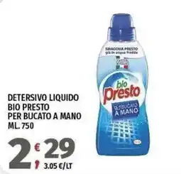 Vivo Supermercati Detersivo liquido Bio Presto per bucato a mano offerta