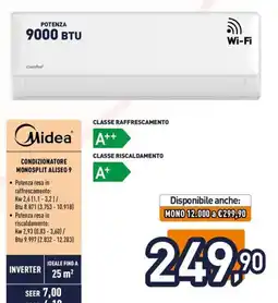 Unieuro Midea CONDIZIONATORE MONOSPLIT ALISEO 9 offerta