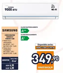 Unieuro SAMSUNG CONDIZIONATORE MONOSPLIT PANAREA 9.000 offerta