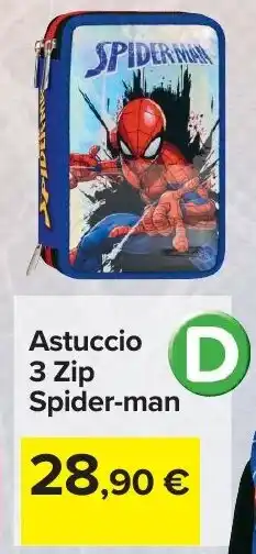 Carrefour Astuccio 3 Zip Spider-man offerta