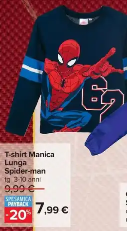Carrefour T-shirt Manica Lunga Spider-man offerta