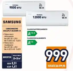 Unieuro SAMSUNG CONDIZIONATORE DUALSPLIT 40LUZON9+12 offerta