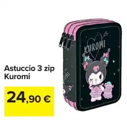 Carrefour Astuccio 3 zip Kuromi offerta