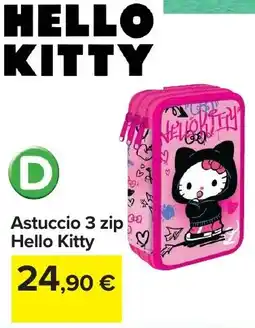 Carrefour Astuccio 3 zip Hello Kitty offerta