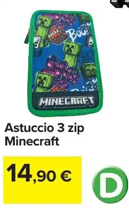 Carrefour Astuccio 3 zip Minecraft offerta