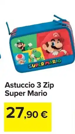 Carrefour Astuccio 3 Zip Super Mario offerta