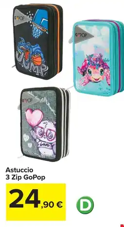 Carrefour Astuccio 3 Zip GoPop offerta