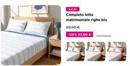 Kasanova Completo letto matrimoniale righe blu offerta