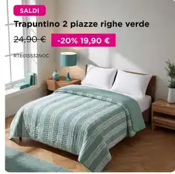 Kasanova Trapuntino 2 piazze righe verde offerta