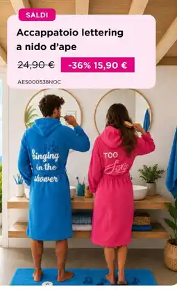 Kasanova Accappatoio lettering a nido d'ape offerta