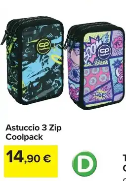 Carrefour Astuccio 3 Zip Coolpack offerta