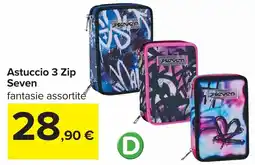 Carrefour Astuccio 3 Zip Seven offerta