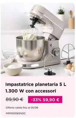 Kasanova KASANOVA Impastatrice planetaria 5L 1.300 W con accessori offerta