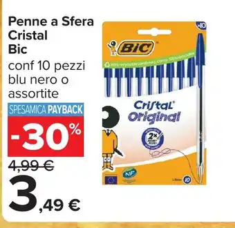Carrefour Penne a Sfera Cristal Bic offerta